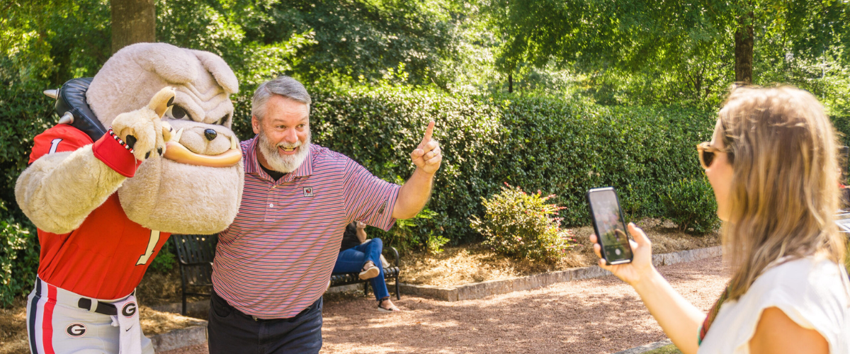 Hairy Dawg and Paul Welch posing for a picture