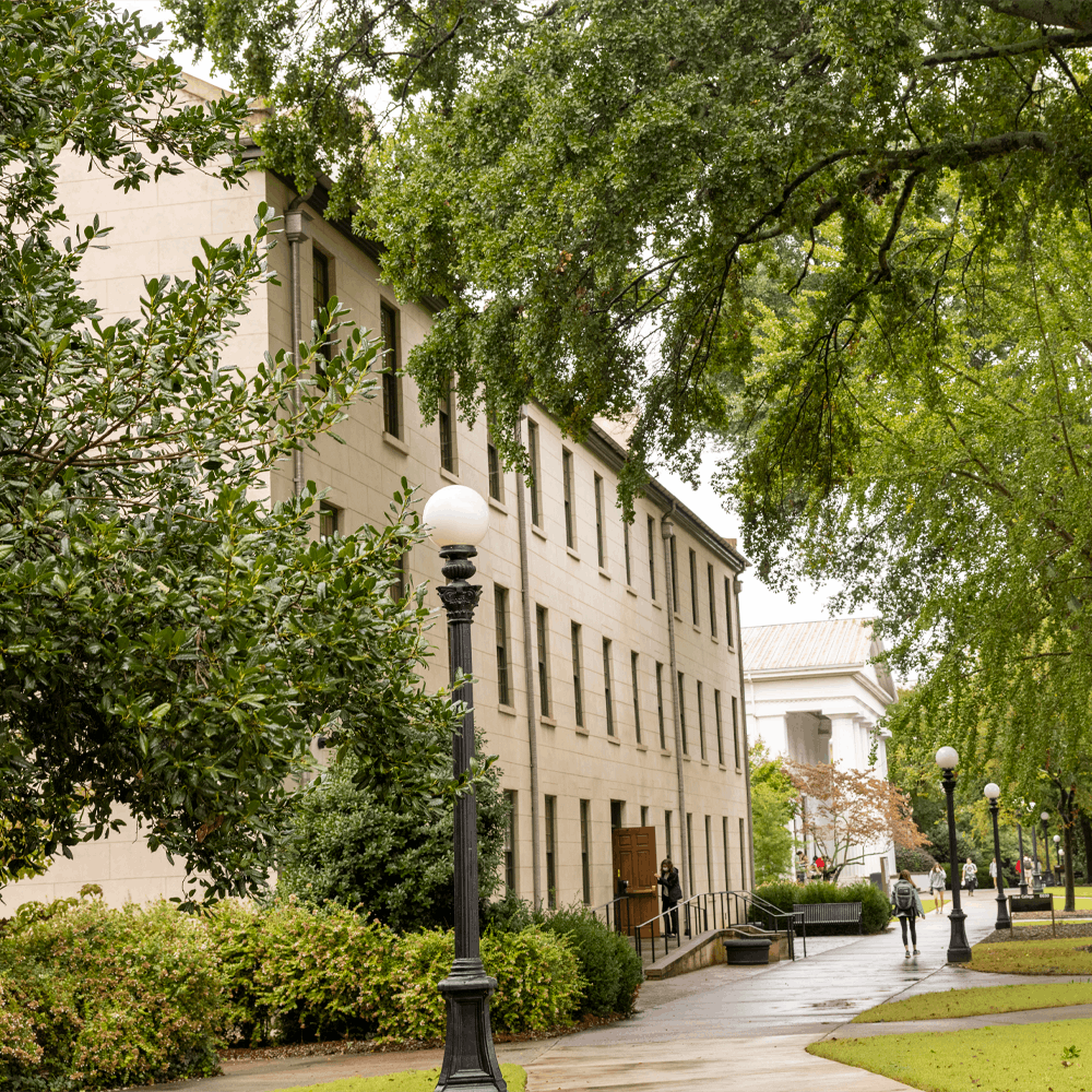 New College on a rainy day in summer (photo by UGA MarComms)
